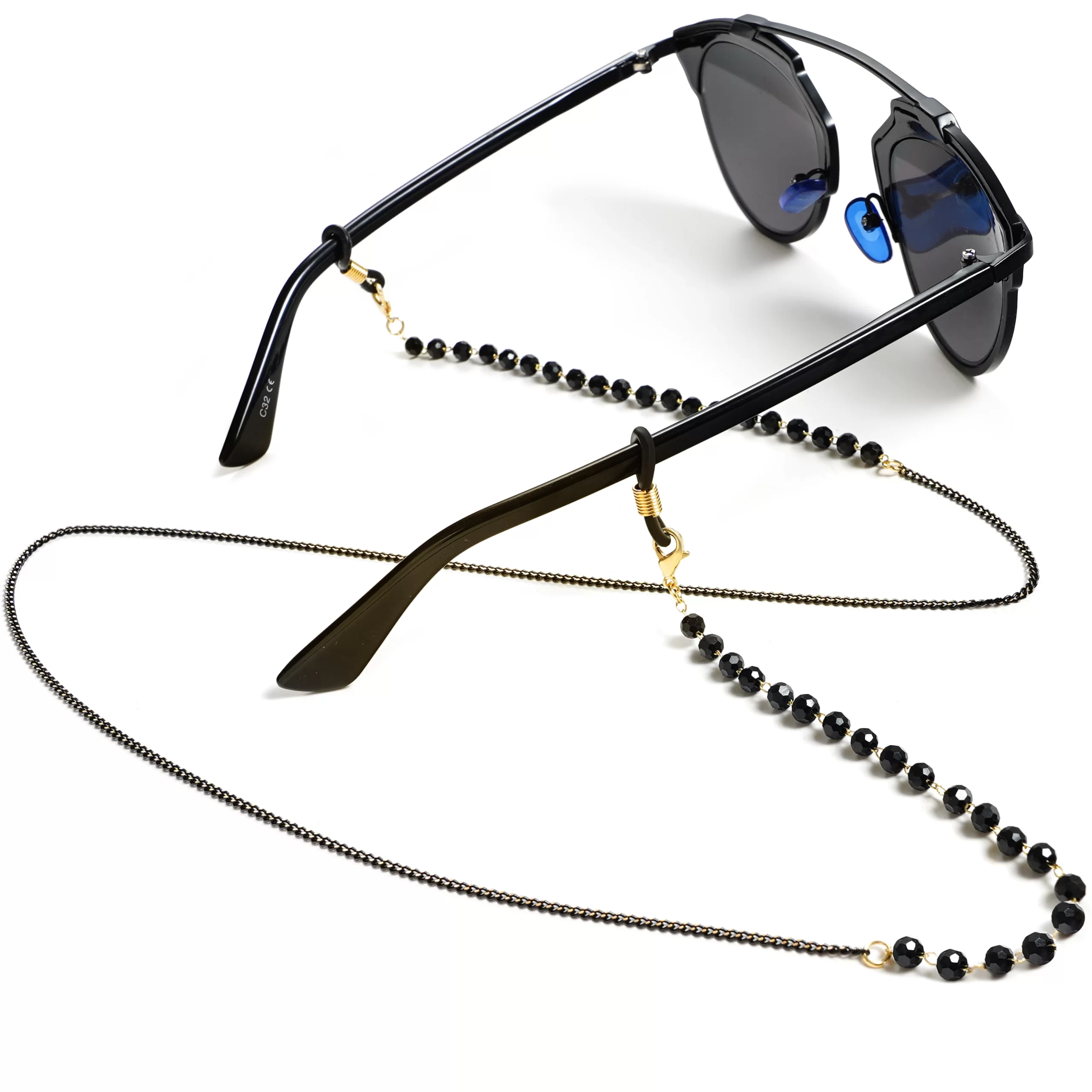 Skyrim Crystal Beaded Glasses Chain – Clear Zircon Eyewear Lanyard - Image 3