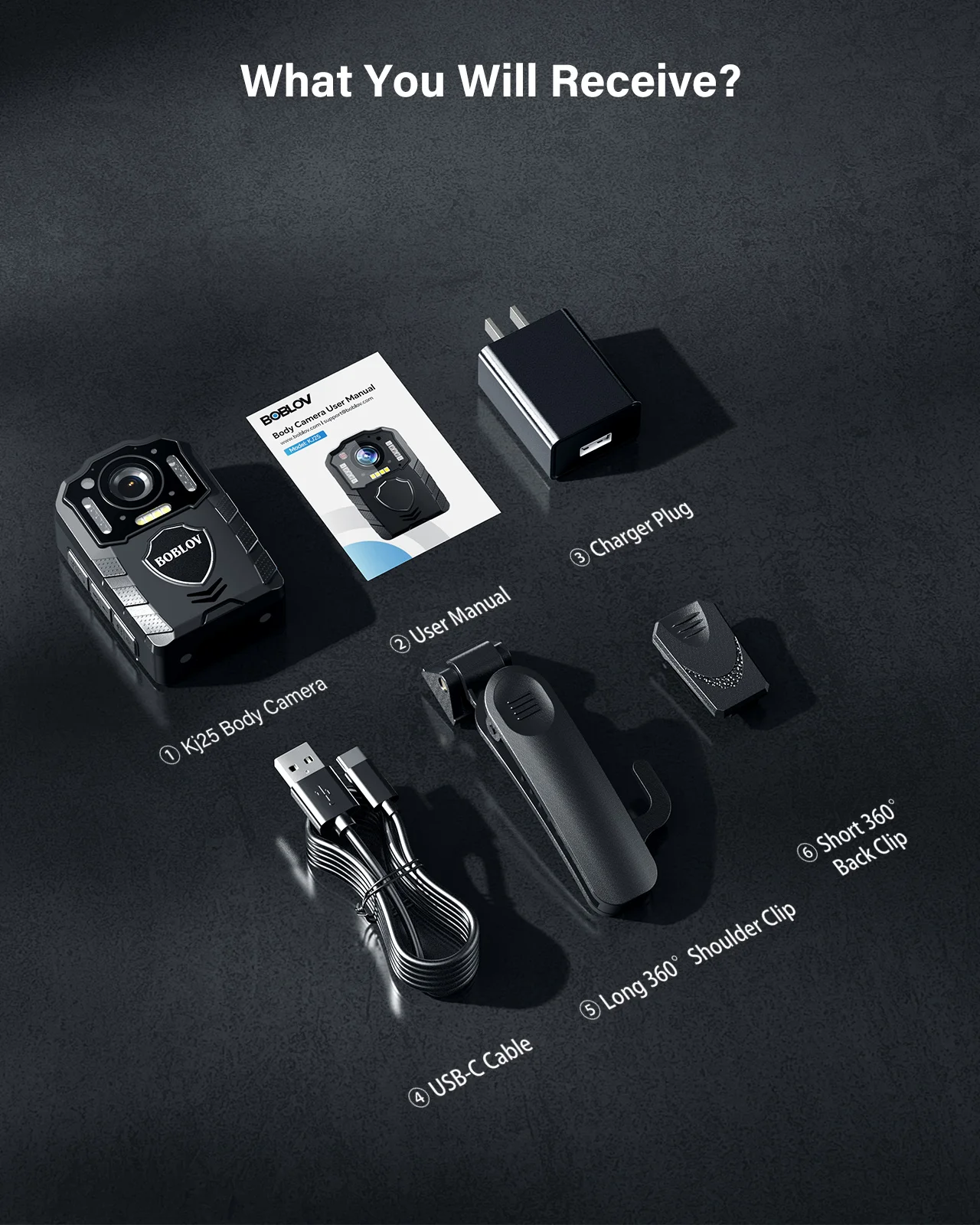 Boblov KJ25 Body Camera – 13-Hour 3000mAh Battery, Night Vision - Image 5