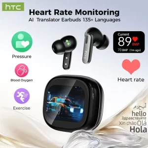 HTC NE46 Sports Earbuds – Heart-Rate Monitor, Touchscreen & AI Translator