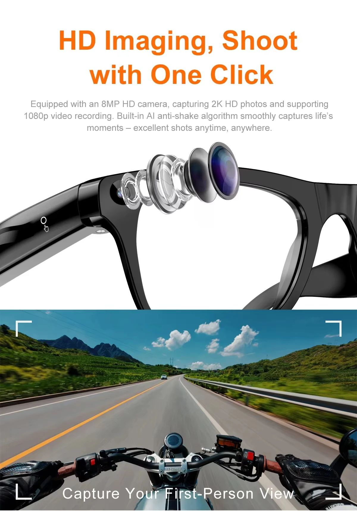 Lenovo Bluetooth Audio Sunglasses – UV-Resistant Sports Glasses - Image 2