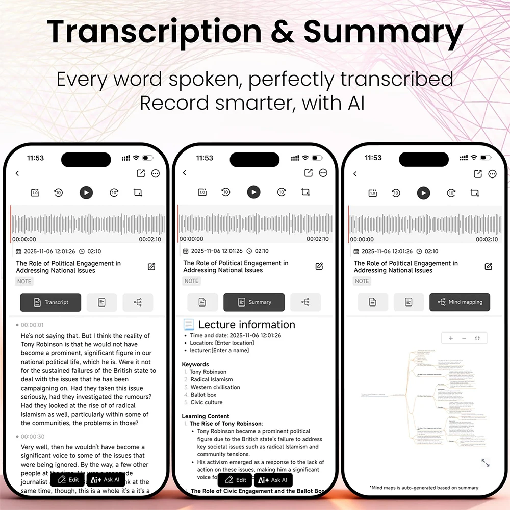Newyes Ailog AI Voice Recorder – 64GB, App Transcription & Summary - Image 2