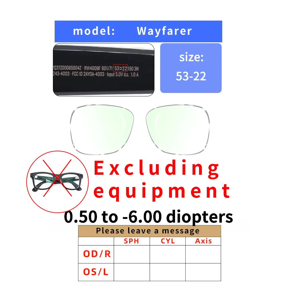 Custom Prescription Blue-Light Lenses for Ray-Ban Meta Wayfarer & Skyler - Image 7