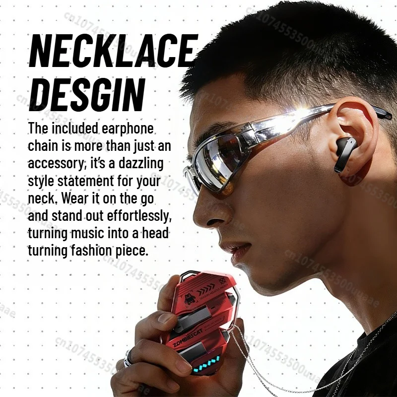 Zombies Cat AI Translation Necklace Earbuds – Bluetooth 6.0 TWS - Image 4