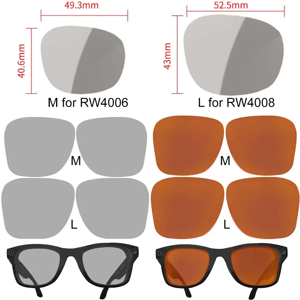 Polarized UV Replacement Lenses for Ray-Ban Meta Wayfarer