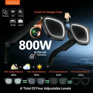 E02C AI Smart Glasses – 8MP Camera, 32GB Storage & Translation