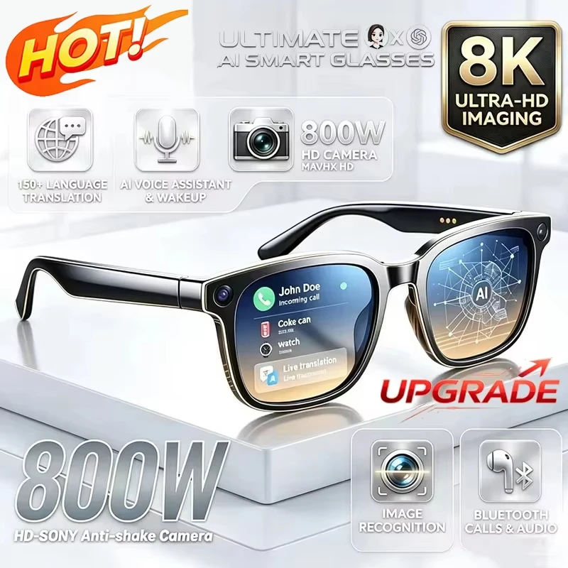 AIGLASSZ Vision V13 – 8MP AI Motorcycle Smart Glasses, Photo, Video, Calls