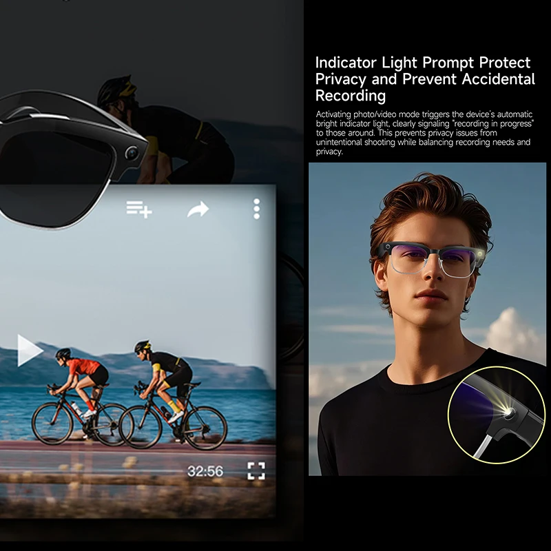 AIGLASSZ Vision V50 – 4K Ultra HD AI Smart Glasses, 8MP Camera, Voice Assistant - Image 5