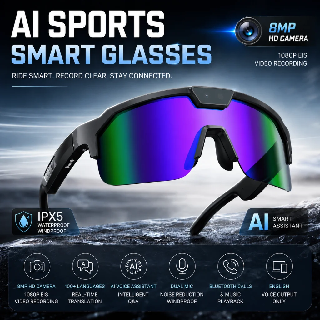 AIGLASSZ Vision V61 – 8MP Camera Smart Sunglasses, AI Assistant, EIS Video - Image 9