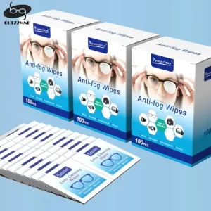 AIGLASSZ Care CA08 – Anti-Fog Lens Cleaning Wipes, 100 Individually Wrapped Wipes
