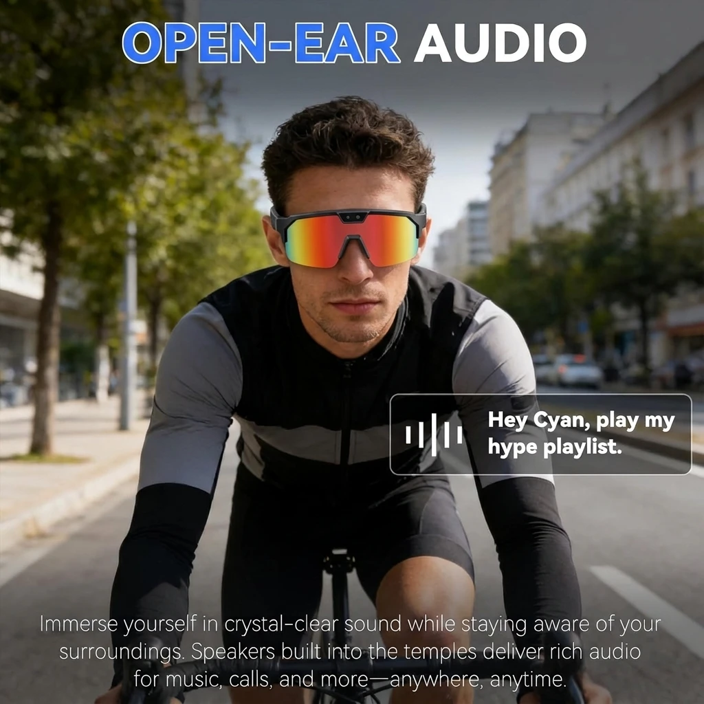 AIGLASSZ Vision V41 – AI Cycling Goggles, Anti-Shake Camera & Open-Ear Audio - Image 3