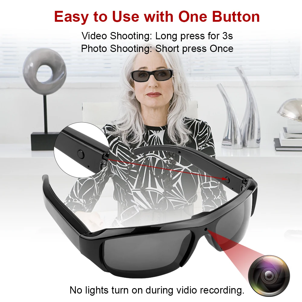 AIGLASSZ Vision V32 – 1080P Mini Camera Sunglasses, Wearable Sports Video Recorder - Image 3