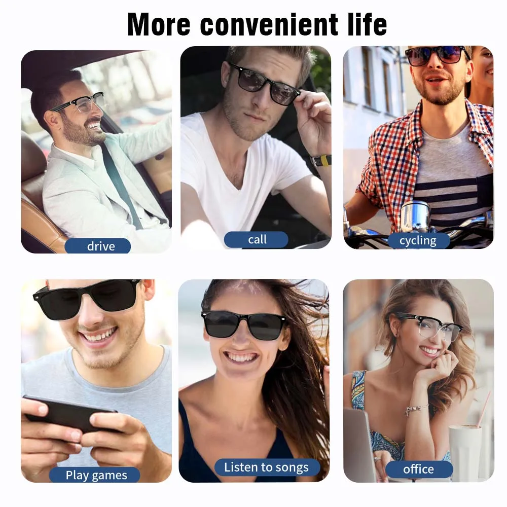 Senbono E13 Audio Smart Glasses – Blue-Light & Polarized Lenses - Image 4