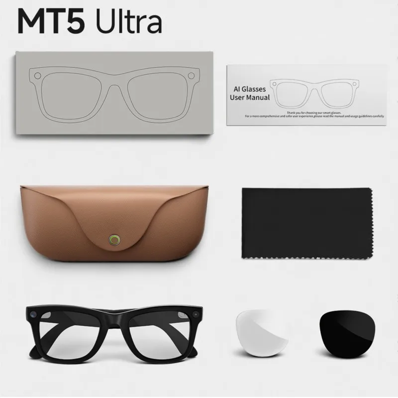 MT5 Ultra AI Smart Glasses with Charging Case – 8MP Camera & Translation - Image 5