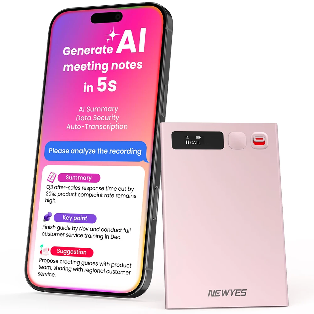Newyes Ailog AI Voice Recorder – 64GB, App Transcription & Summary - Image 7