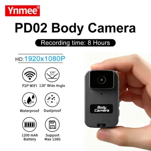 Ynmee PD02 Waterproof Wi-Fi Body Camera – 0.98" Screen, 1200mAh