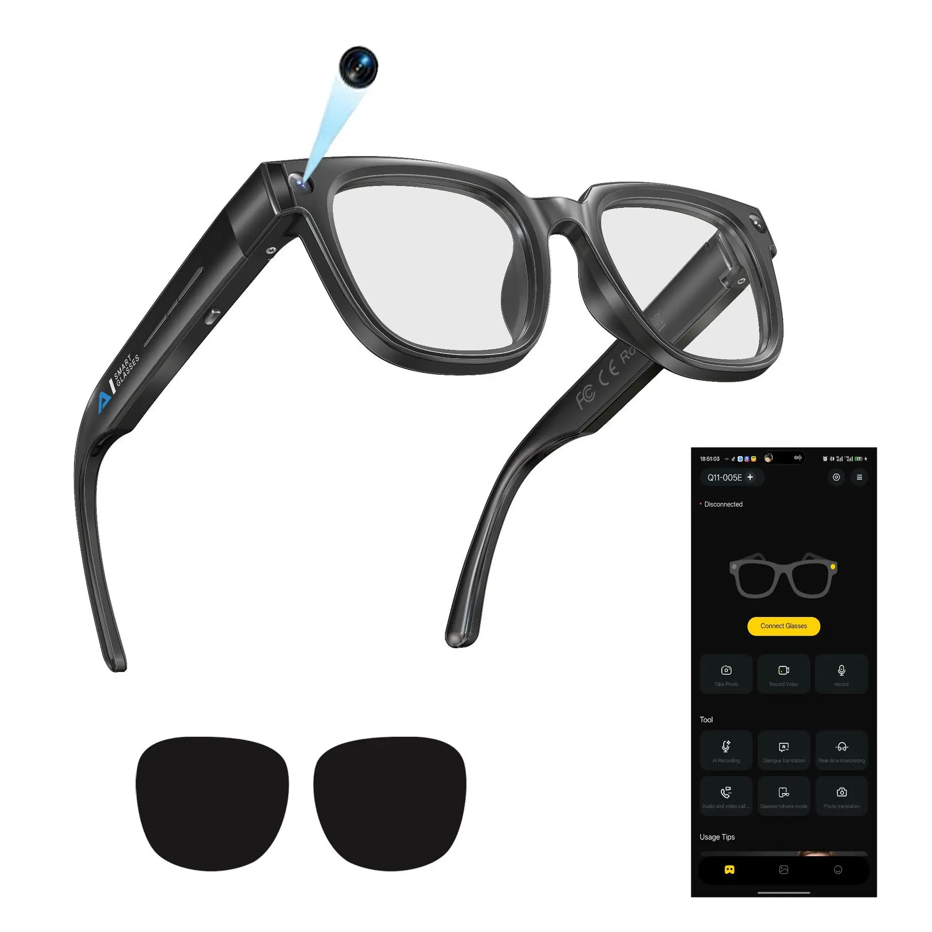 Q11 Photochromic Smart Glasses – 8MP Camera & Real-Time Translation - Image 6