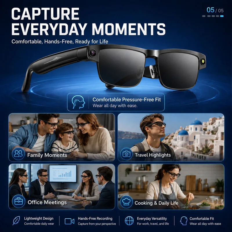 AIGLASSZ Vision V44 – 8MP AI Smart Glasses, Anti-Shake Video & Translation - Image 6