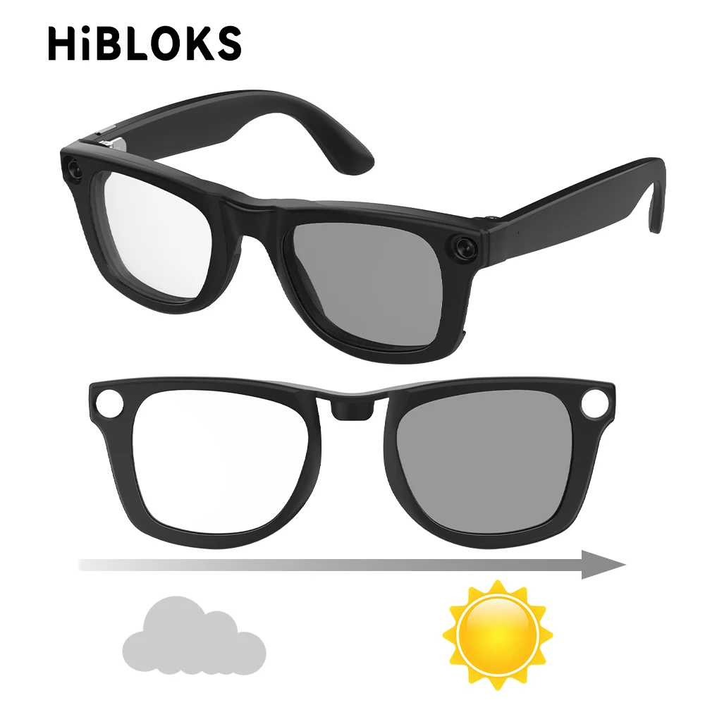Hibloks Colour-Changing Polarized Clips for Ray-Ban Meta Wayfarer (M)