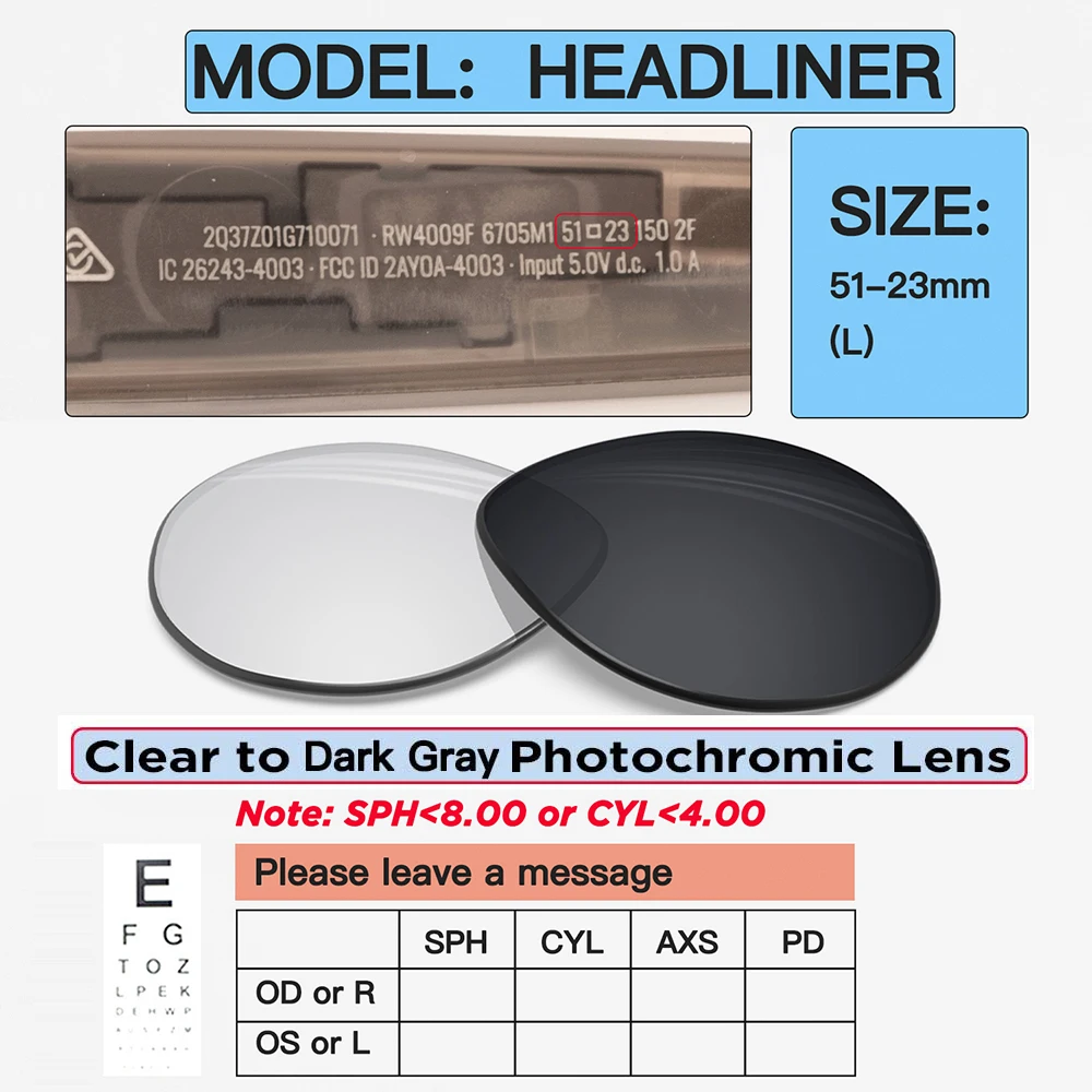 Custom Prescription Lenses for Ray-Ban Meta Wayfarer, Headliner & Skyler - Image 14