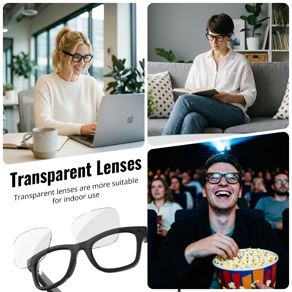 Hibloks Clear UV400 Lenses for Ray-Ban Meta Wayfarer Gen 1 & 2 - Image 5