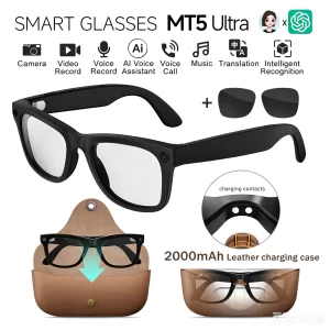 MT5 Ultra Smart Sunglasses – 8MP Camera, AI Recognition & Translation