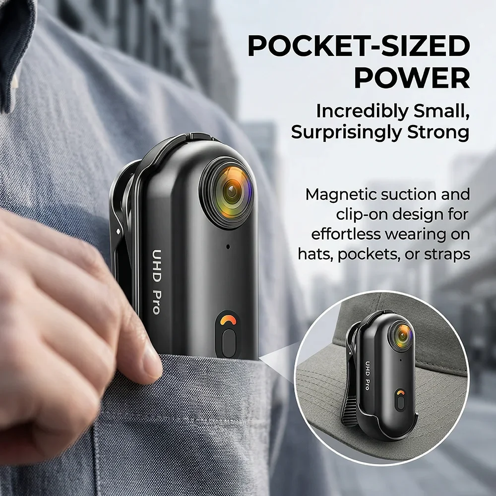 AIGLASSZ Trek TK10 – Mini 1080P Magnetic POV Vlog Camera, Wi-Fi Body Cam - Image 3