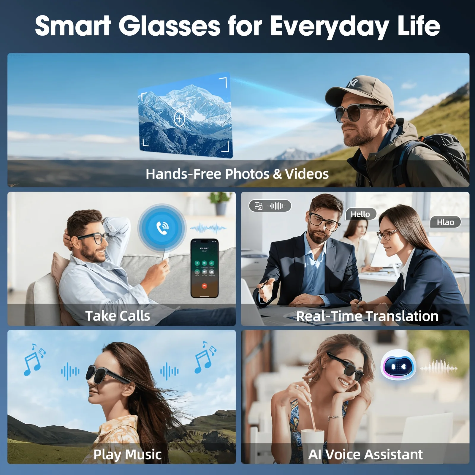 AIGLASSZ Vision V43 – 8MP Smart Camera Glasses, Photochromic Lenses, Translation - Image 4