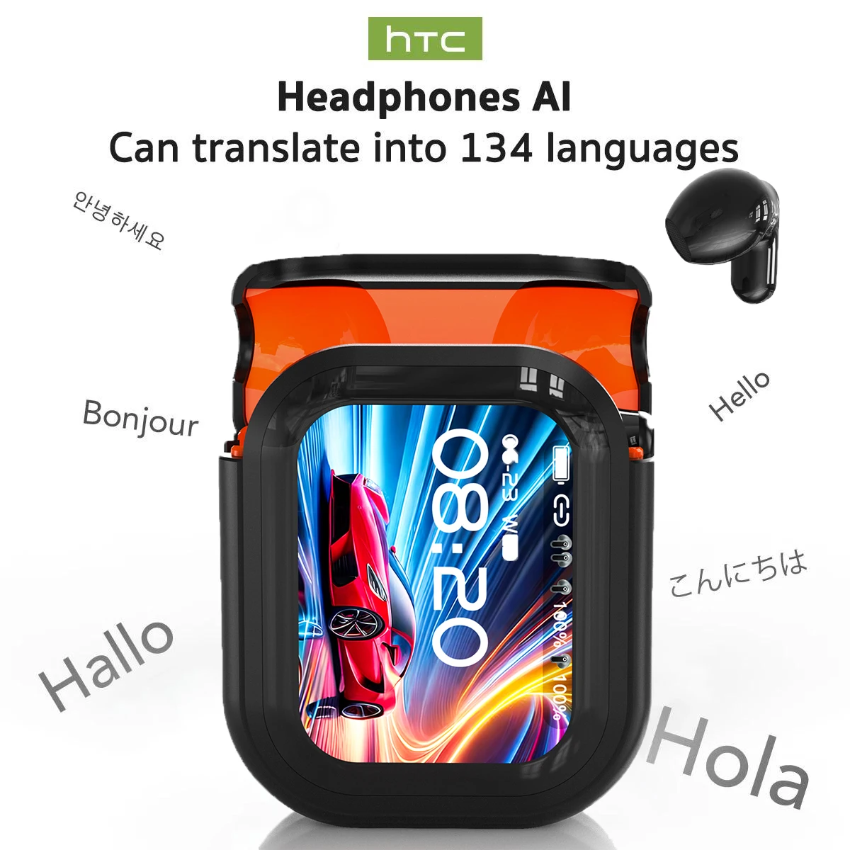 HTC NE20 AI Translation Earbuds – ANC, Touch Screen, 135 Languages - Image 9