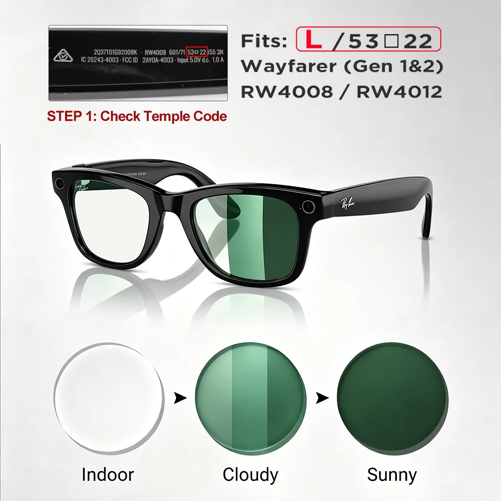 Photochromic Polarized Replacement Lenses for Ray-Ban Meta Wayfarer - Image 19