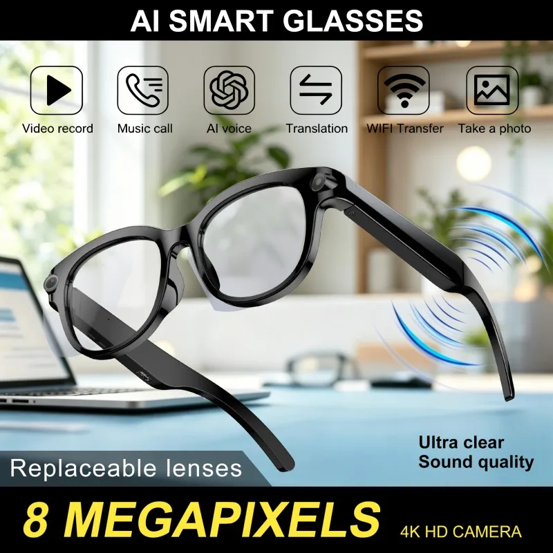 AIGLASSZ Vision V14 – 8MP AI Smart Sunglasses, LED Indicator, Translation & Meeting Notes - Image 2