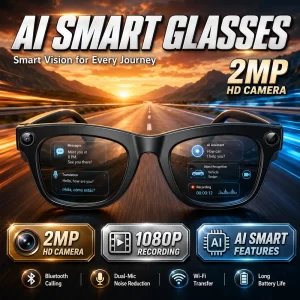 AIGLASSZ Vision V62 – AI Translation Smart Glasses, 2MP Camera, Wi-Fi Photo & Video