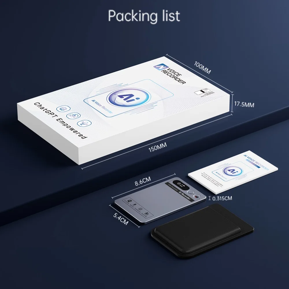 AIGLASSZ Note N07 – Mini AI Voice Recorder, 118 Languages, ChatGPT App Transcription - Image 3