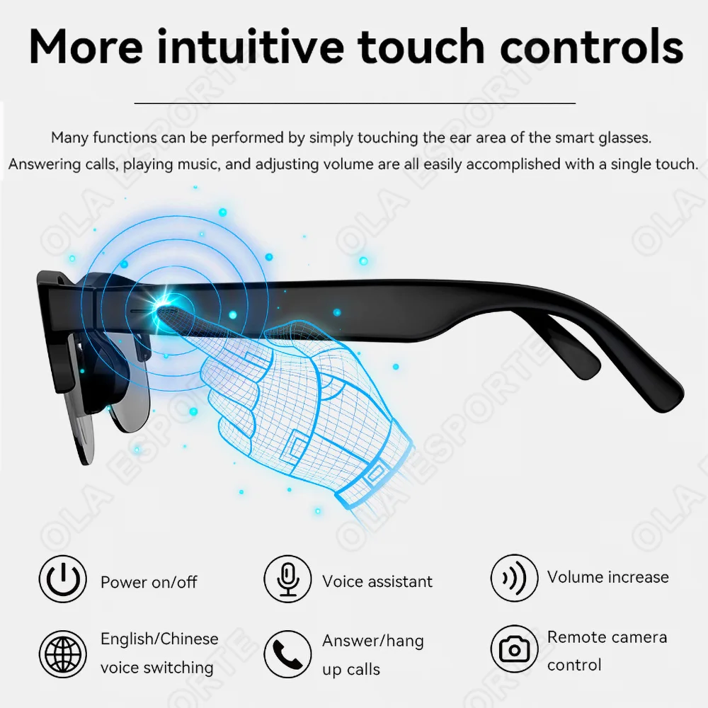 AIGLASSZ Vision V29 – Touch-Control Bluetooth Audio Sunglasses, Voice Assistant & Calls - Image 6
