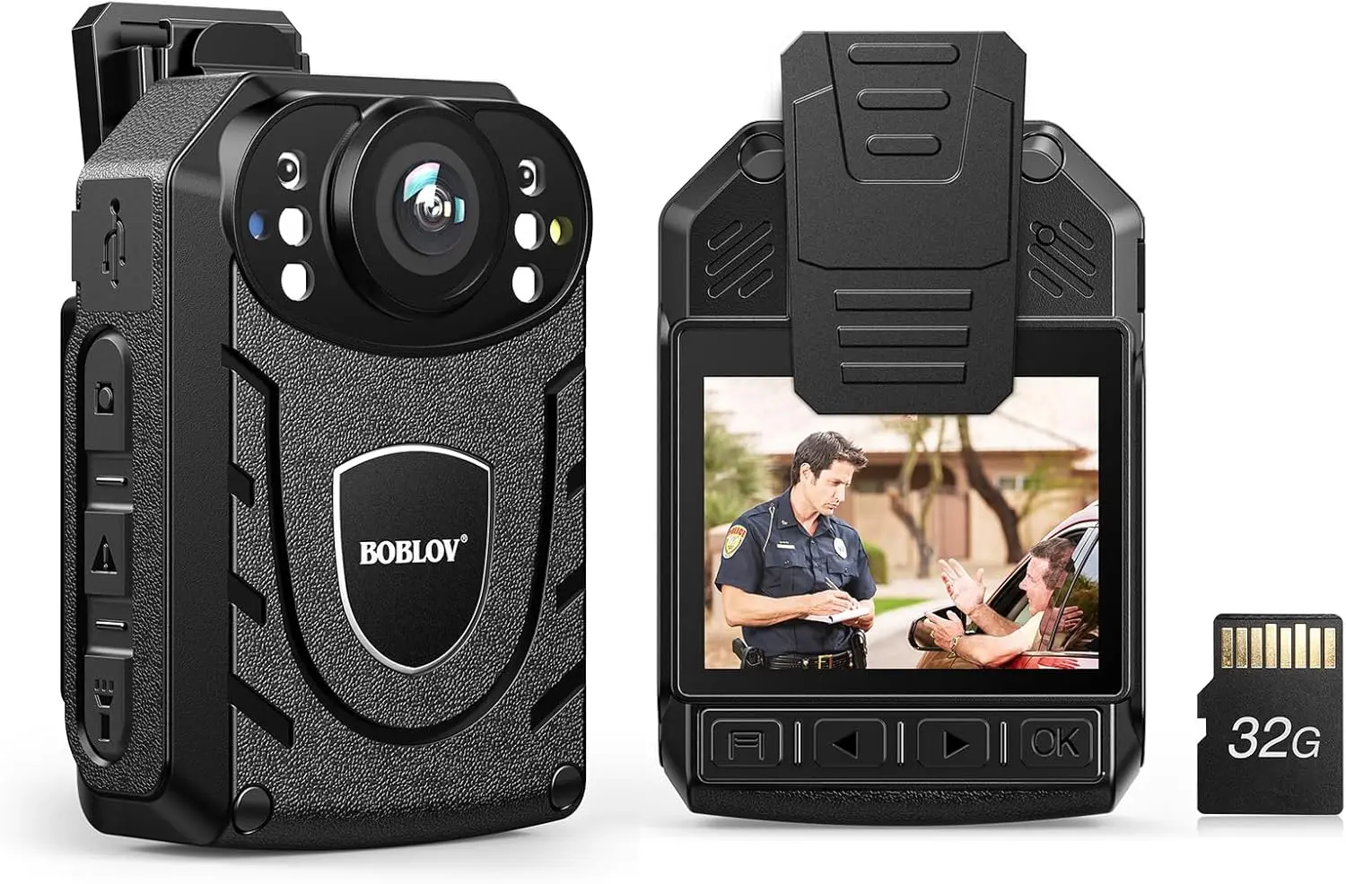 Boblov KJ21 1296P Body Camera – 10-Hour Recording, Night Vision