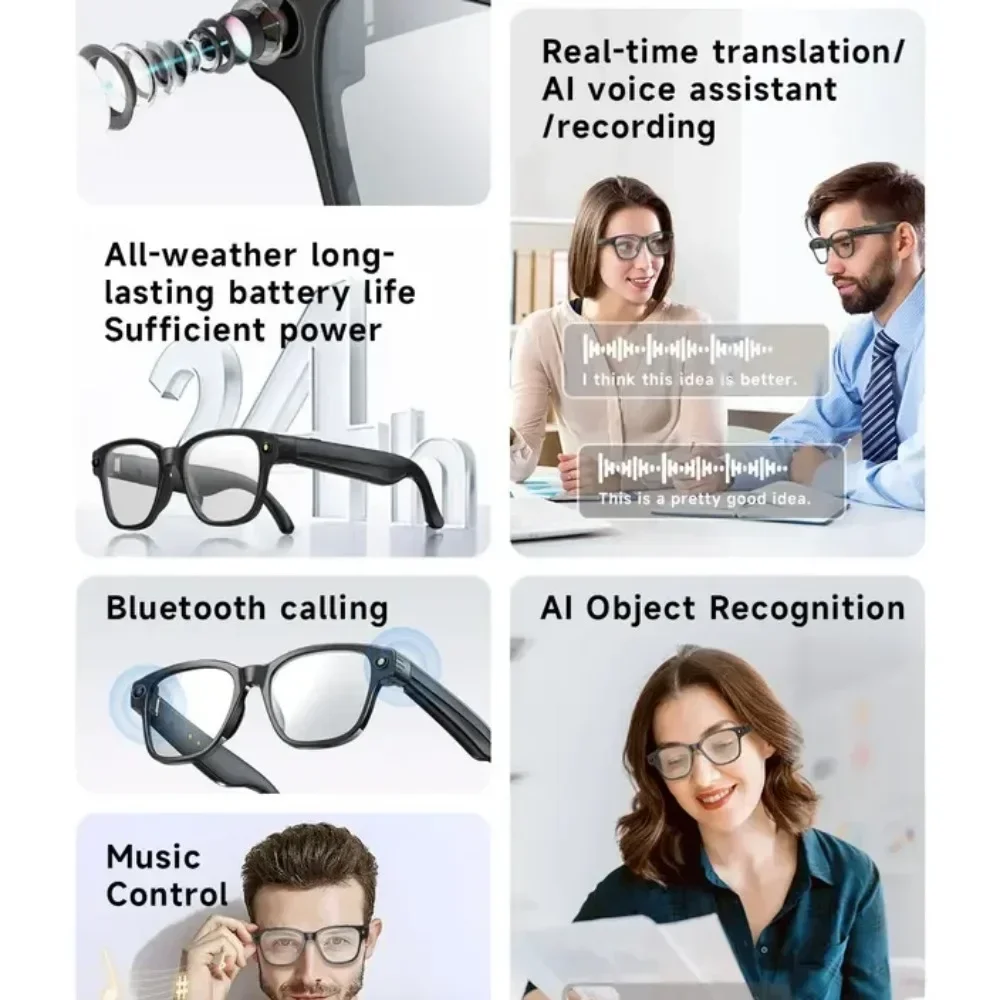 Lenovo Camera Smart Glasses – ChatGPT, Bluetooth Calls & Voice Assistant - Image 3