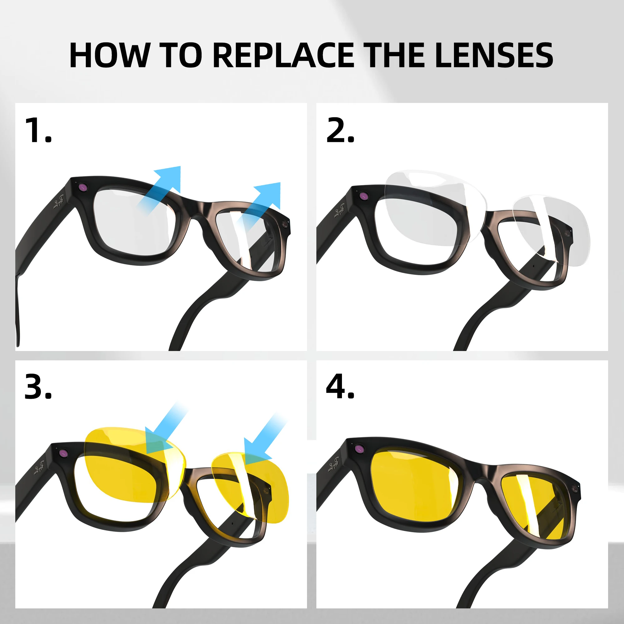 Hibloks Replacement Lenses for Ray-Ban Meta Wayfarer Large (RW4008) - Image 6