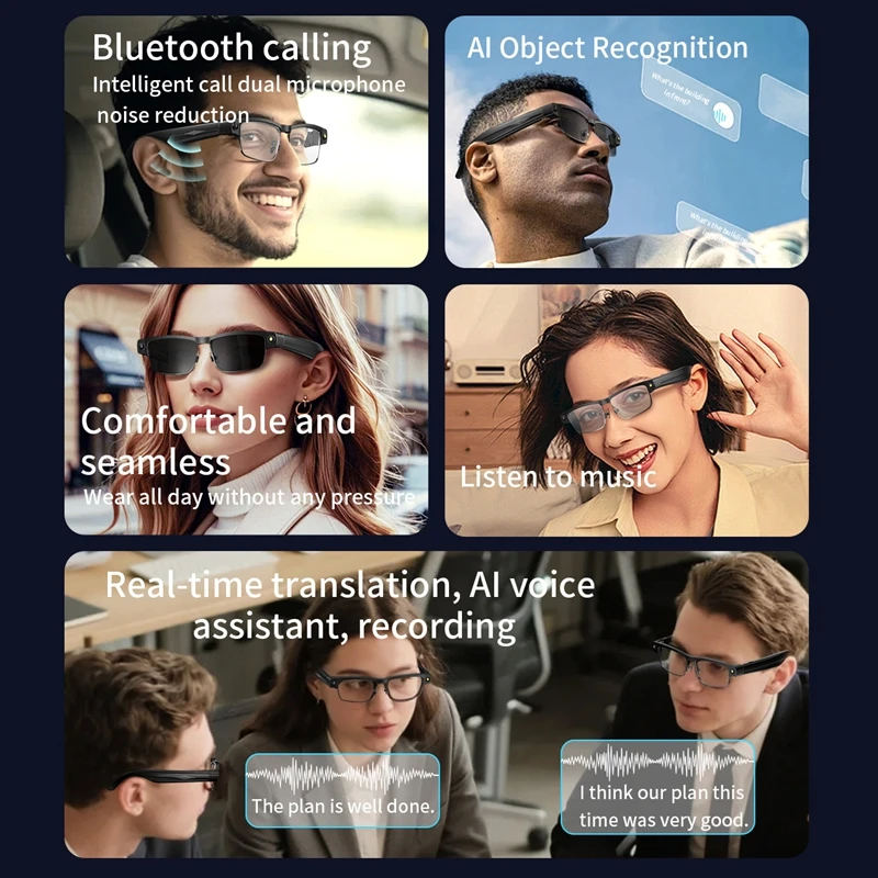 Lenovo Semi-Rimless AI Smart Glasses – Photochromic, ChatGPT & Camera - Image 5