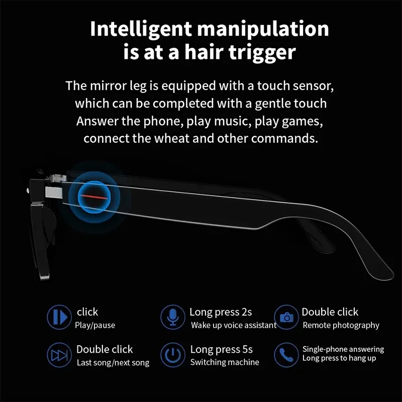 SZTZX Smart Audio Prescription Glasses – Blue-Light & Polarized Lenses - Image 3