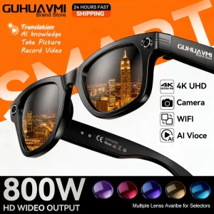 AIGLASSZ Vision V11 – 8MP Anti-Shake AI Smart Sunglasses, Translation, Calls & Music