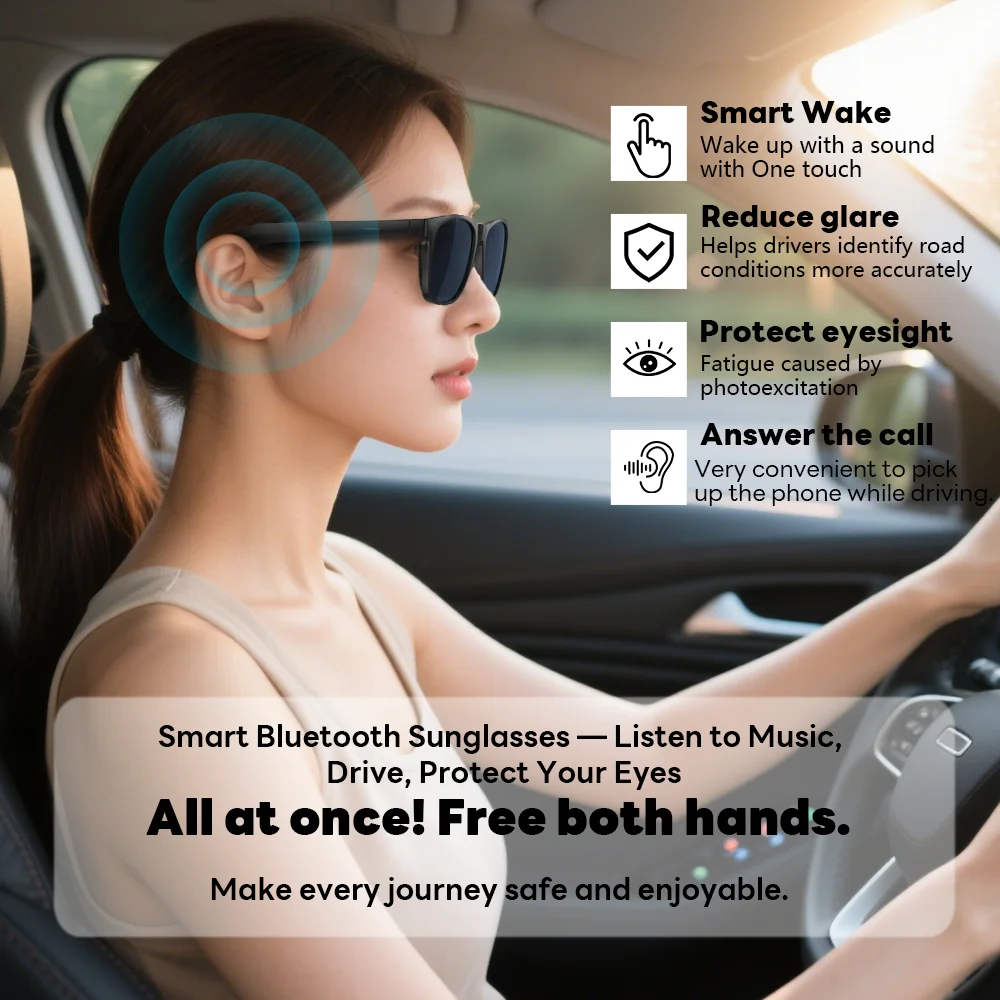 AIGLASSZ Tone T01 – Bluetooth Audio Sunglasses, Polarized UV Lenses, Calls & Music - Image 3