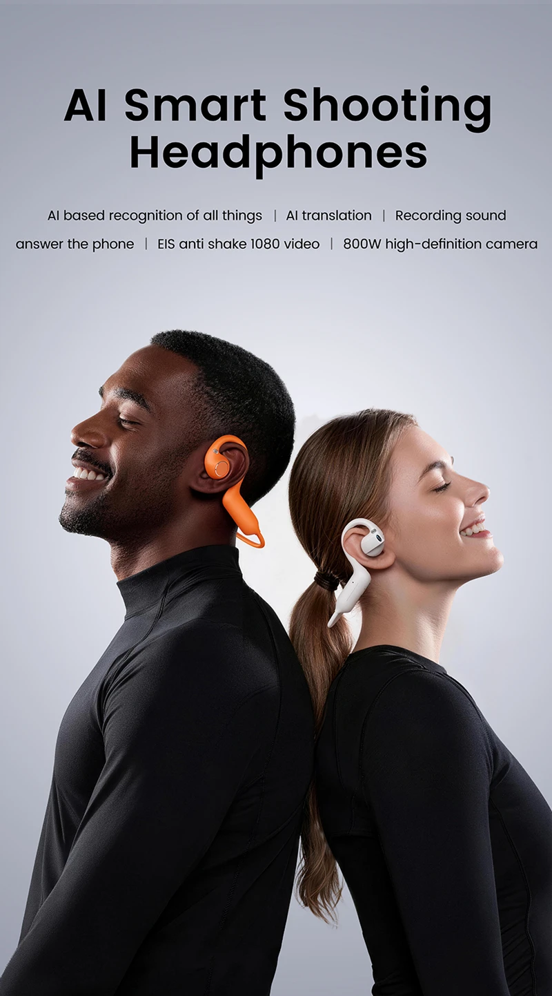 AIGLASSZ Lingo Buds LB01 – Bone-Conduction Camera Headphones, 8MP Camera & AI - Image 2