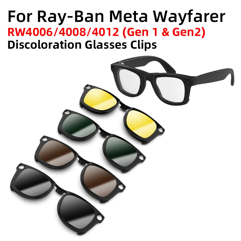 Hibloks Polarized Clip-On Lenses for Ray-Ban Meta Wayfarer (M & L)