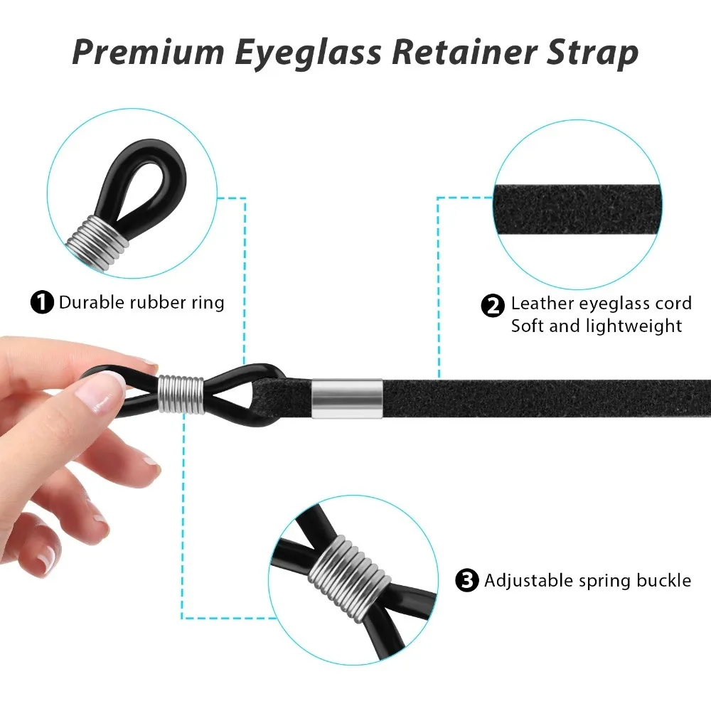 AIGLASSZ Strap ST03 – Anti-Lost Adjustable Suede Eyeglass Lanyard, Unisex - Image 3