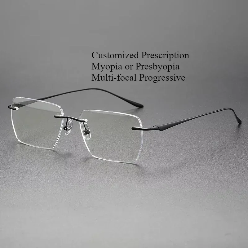 KJDCHD Rimless Titanium Prescription Glasses – Photochromic Lenses - Image 3