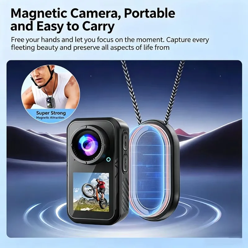 AIGLASSZ Trek TK12 – 4K Magnetic Action Camera, Stabilized Dual-Screen Body Cam - Image 2