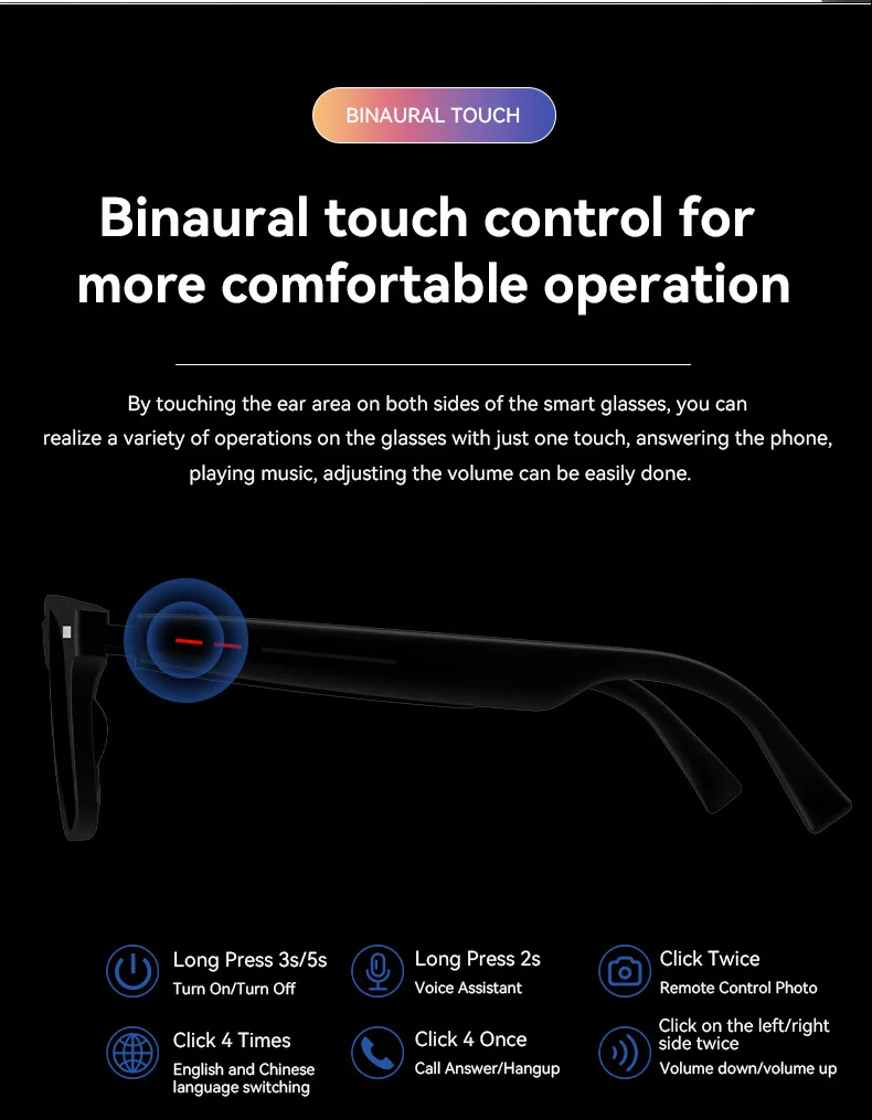 Lenovo AI Smart Sunglasses – 4K Video, Remote Photo, Music & Translator - Image 6