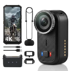 Yacdelo Apex 4K Thumb Action Camera – 6-Axis Stabilised, Touch Screen