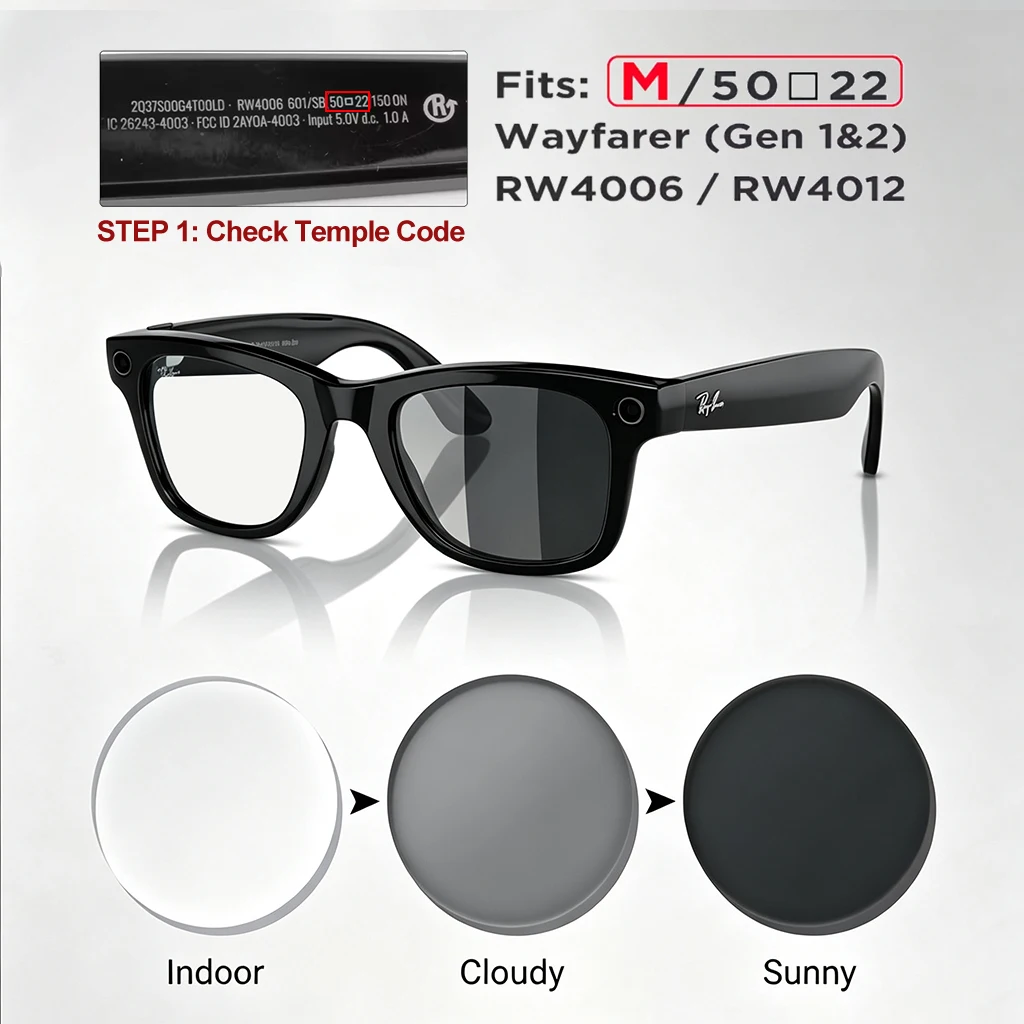Photochromic Polarized Replacement Lenses for Ray-Ban Meta Wayfarer - Image 11