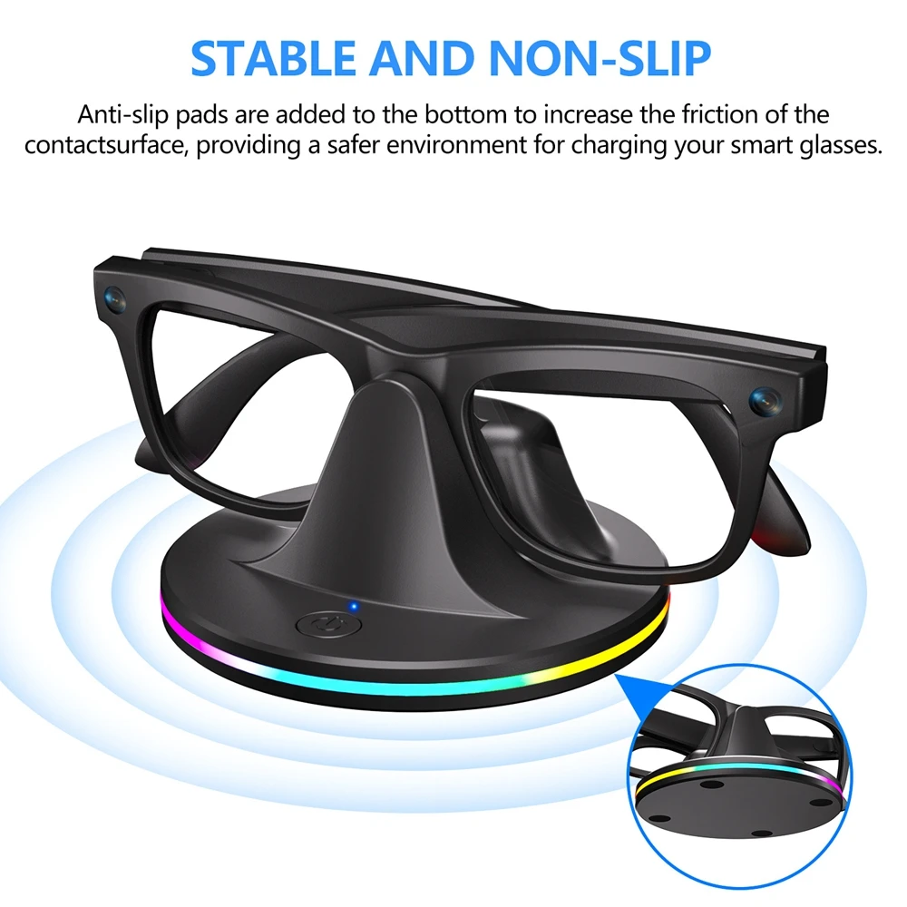 RGB Charging Stand for Ray-Ban Meta Smart Glasses with USB-C Cable - Image 3