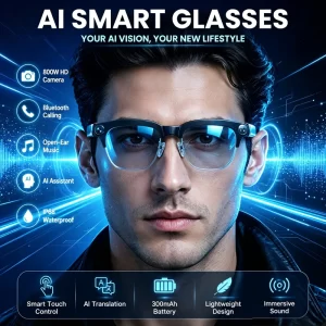 W630 Smart Glasses – 8MP OIS Camera, Voice Wake-Up & Calls